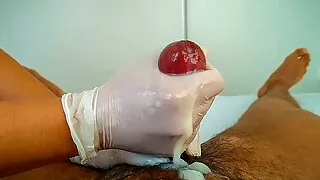Sexy nurse helped me release cum with a handjob