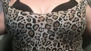 Step Mommy Ellie Caught Stripping and playing slowly for her man