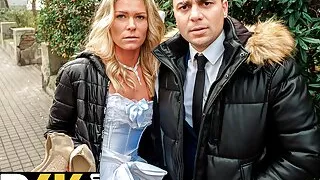 DEBT4k. Collector has sex with blonde in front of her future husband