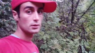 Twink jerks off his big thick dick outdoor and he cums very big load