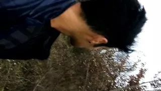 Arab twink cums public with sound of drop cum