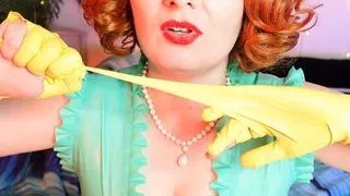 ASMR ripping latex rubber gloves