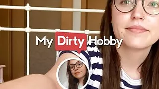 Leni_Lizz Slowly Gets Used To Being Fully Naked In Front Of The Camera By Herself - MyDirtyHobby