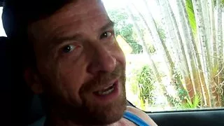 Hairyartist presents foot fun in the car