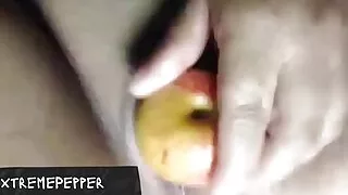 inserting an apple in my pussy