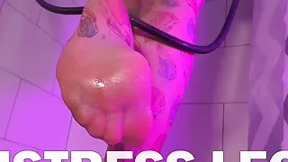 Washing My Dirty Nylon Feet In Shower After I Squeezed Burger