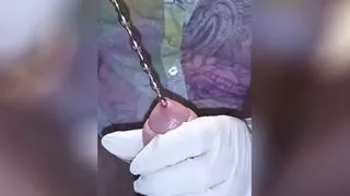 Hard torture of the urethra of the penis. My husband liked it and I decided to repeat. sweet torture