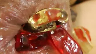 Sexy pornstar Hotkinkyjo fill her ass with tons of jellies & anal prolapse extreme