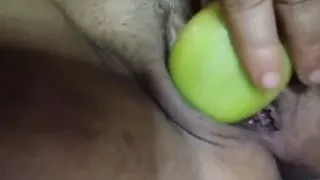 shoving a whole tomato in my pussy