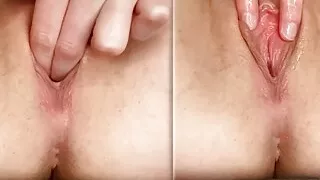 Slutty Girlfriend Squirts From Fingering Pussy Closeup