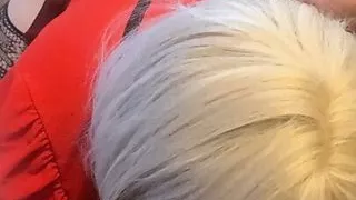 Man plays with sissy ass while he is sucked by her