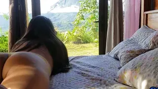 Desi Hindi My Stepmom Creamy Pussy overlooking the Arenal Volcano