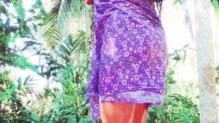 Indian desi girl outdoor bathing