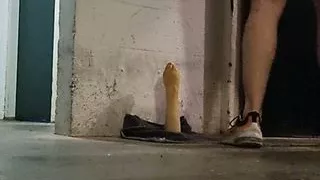 Fist dildo in public b