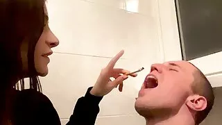 Amateur Close-up Human Ashtray And Spitting Femdom With Smoking Mistress Sofi