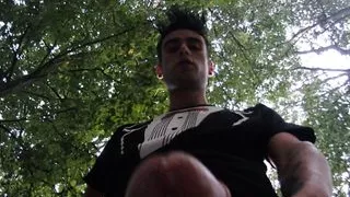 Outdoor cumshot on your face POV (cum on camera lens)