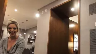 Smallboobs amateur teen GF sucks BFs cock after pussyfuck