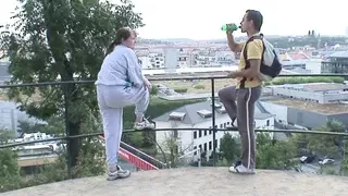 Old hairy grandma rides strangers young dick