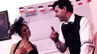 Three sexy whores with wet pussies penetrated by two cocks