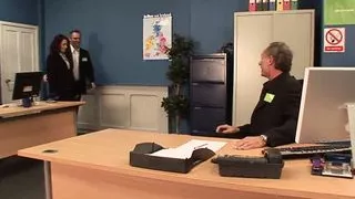 Olga at the interview ends up fucked in an anal threesome