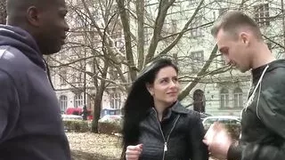 Brunette eager to get fucked in the ass by black cock