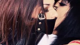 Krystal Webb and Mai Bailey put their feet inside their