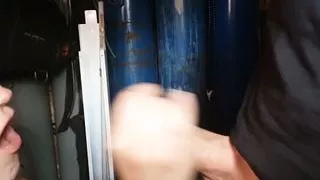 I blow his cock and swallow with cum kiss