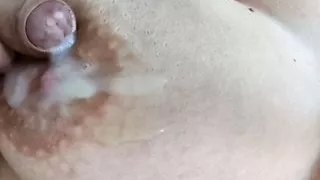 Cum on stepmom's tits