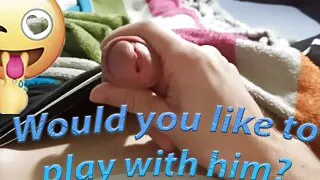 In the morning, the boy decided to jerk off a little