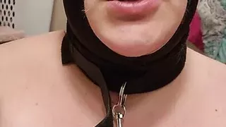 Lesbian slut punishes herself with nipple clamps, utensils from the kitchen and thenand cums