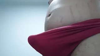 Chubby guys showing his belly again