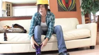 Busty tattooed Amber and Sage have fetish lesbian sex