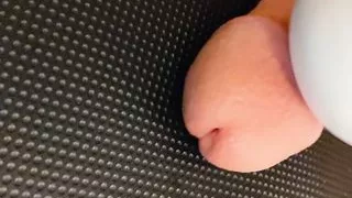 Horny Swollen Dick is Vibrated to an Intense Orgasm Squirting Cum