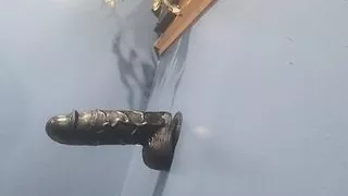 Horny huge dildo