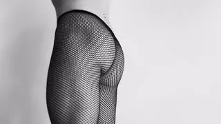 Sexy teen hot boy dance with only fishnets tease