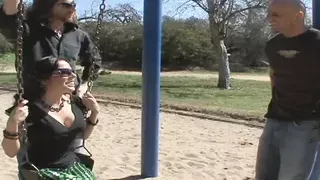 Found Slut on the Playground swing