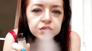 Smoking fetish. Beautiful Mistress Lara smokes in your face