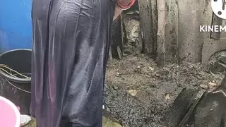 Anita yada bathing topless outside