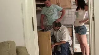 Old grandpa screws sons girlfriend