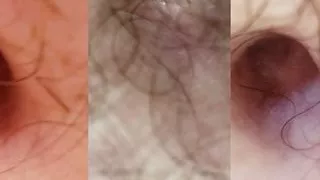 3 Extreme Closeups of Belly Button in Multicamera