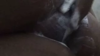 African village girl cleans pussy with soap
