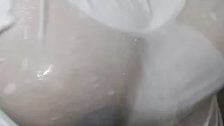 Saudi beautiful woman Hot showering - Boobs