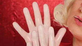 ASMR: vinyl nitrile gloves (blogger Arya Grander in latex rubber Halloween costume)