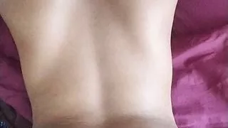 my girlfriend and I fuck doggie in a motel outside the country