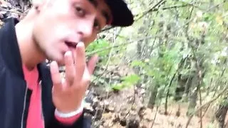 Own precum eating public