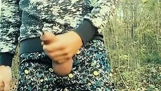 Sounding outdoor huge cock