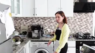 As soon as the wife left the house, he immediately Fucked the Maid in the ASS!