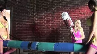 Cindy Behr together with the two Lees screwed by several big