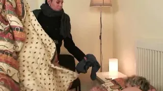 Horny girlfriends mommy is riding his cock