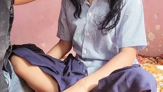 Student kavita sucks small cock of teacher and gets fucked by him